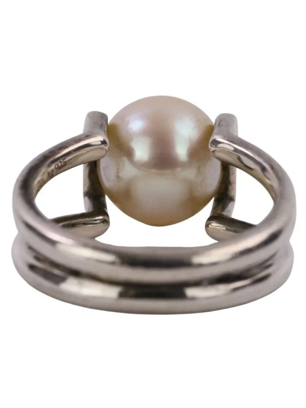 Tiffany & Co HardWear Fresh Water Pearl Ring Silver